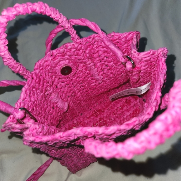 Urban Outfitters Pink Woven Wicker Crossbody w/ removable base - Picture 2 of 8